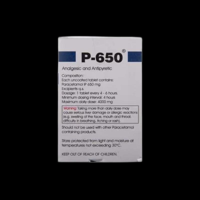 P 650mg Tablet - PharmaBag